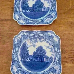 Set of 2-Colonial Blue Luncheon Plates
